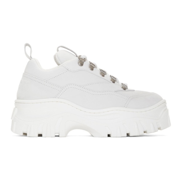 MSGM White Tractor Trek Sneakers - Picture 1 of 9